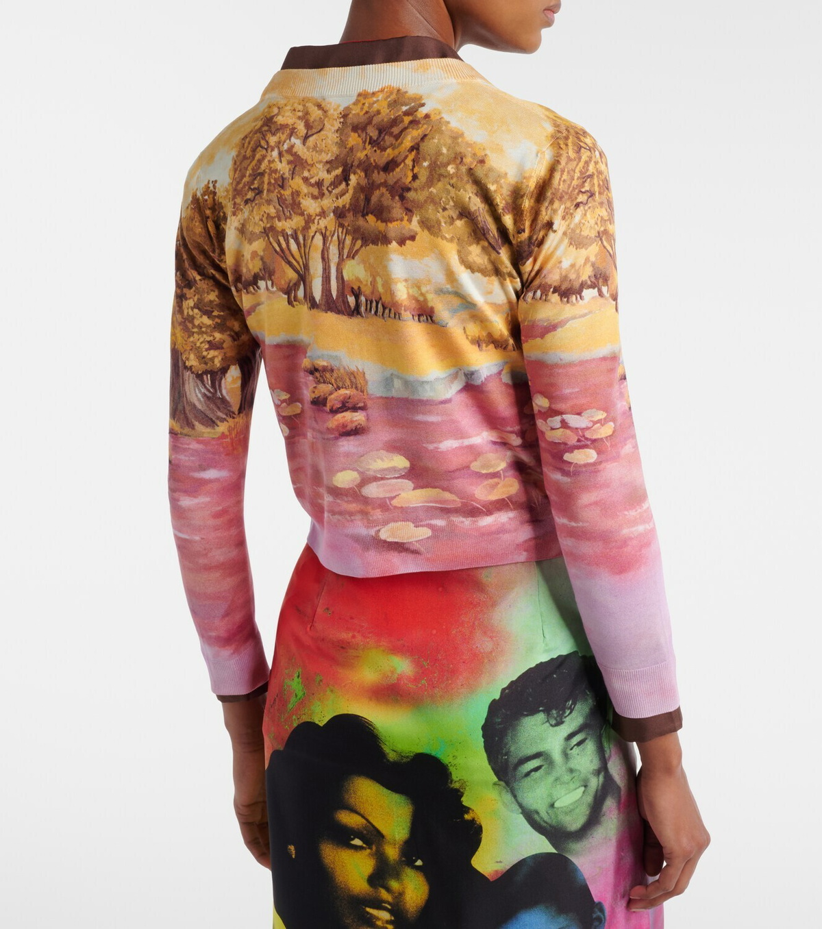 Versace Printed silk cardigan