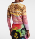 Versace Printed silk cardigan