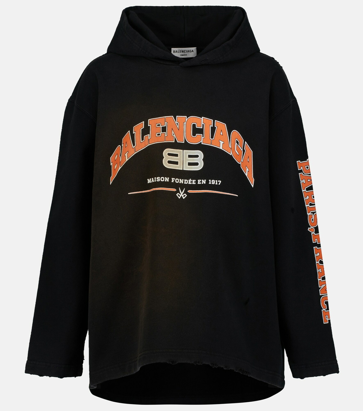パーカー・フーディ [Balenciaga] Logo cotton jersey hoodie - . Logo cotton jersey hoodie in multicoloured - Balenciaga
