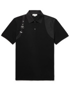 ALEXANDER MCQUEEN - Harness-Detailed Cotton-Piqué Polo Shirt - Black