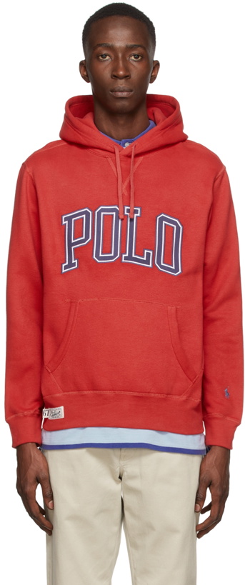 Photo: Polo Ralph Lauren Red RL Fleece Logo Hoodie