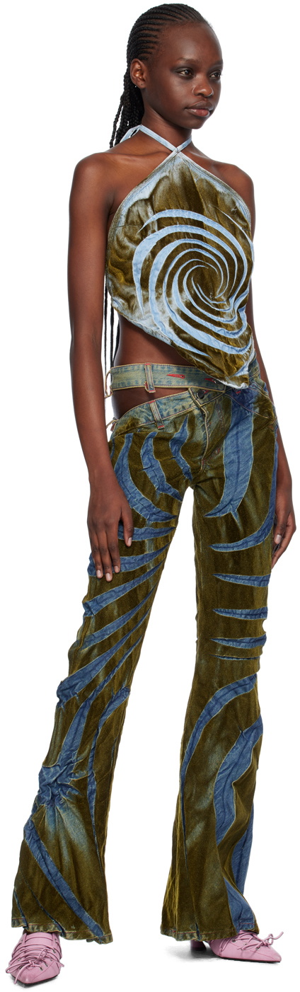 Masha Popova Blue & Gold Bias-Cut Jeans Masha Popova