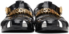 Moschino Black Gummy Logo Sandals
