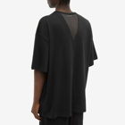 Raf Simons Men's Net Insert T-Shirt in Black/Dark Grey