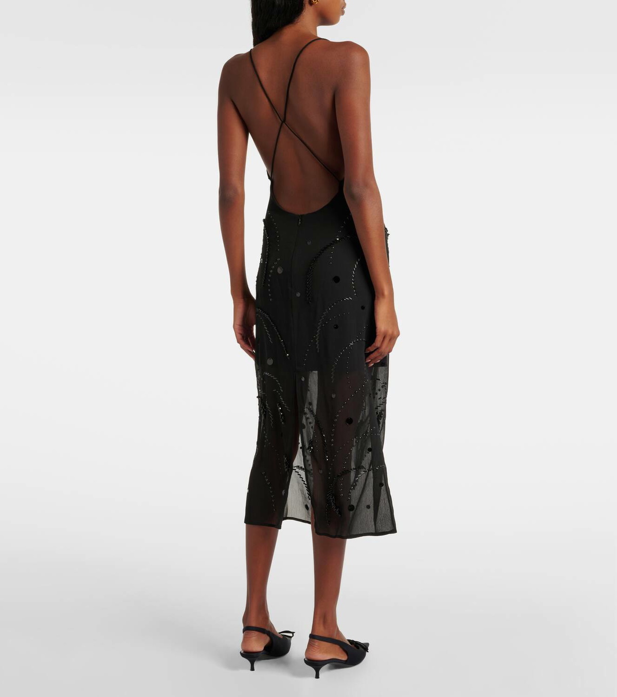 Xu Zhi Embellished layered midi dress