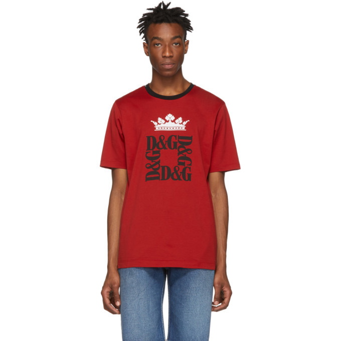 Photo: Dolce and Gabbana Red Crown Logo T-Shirt