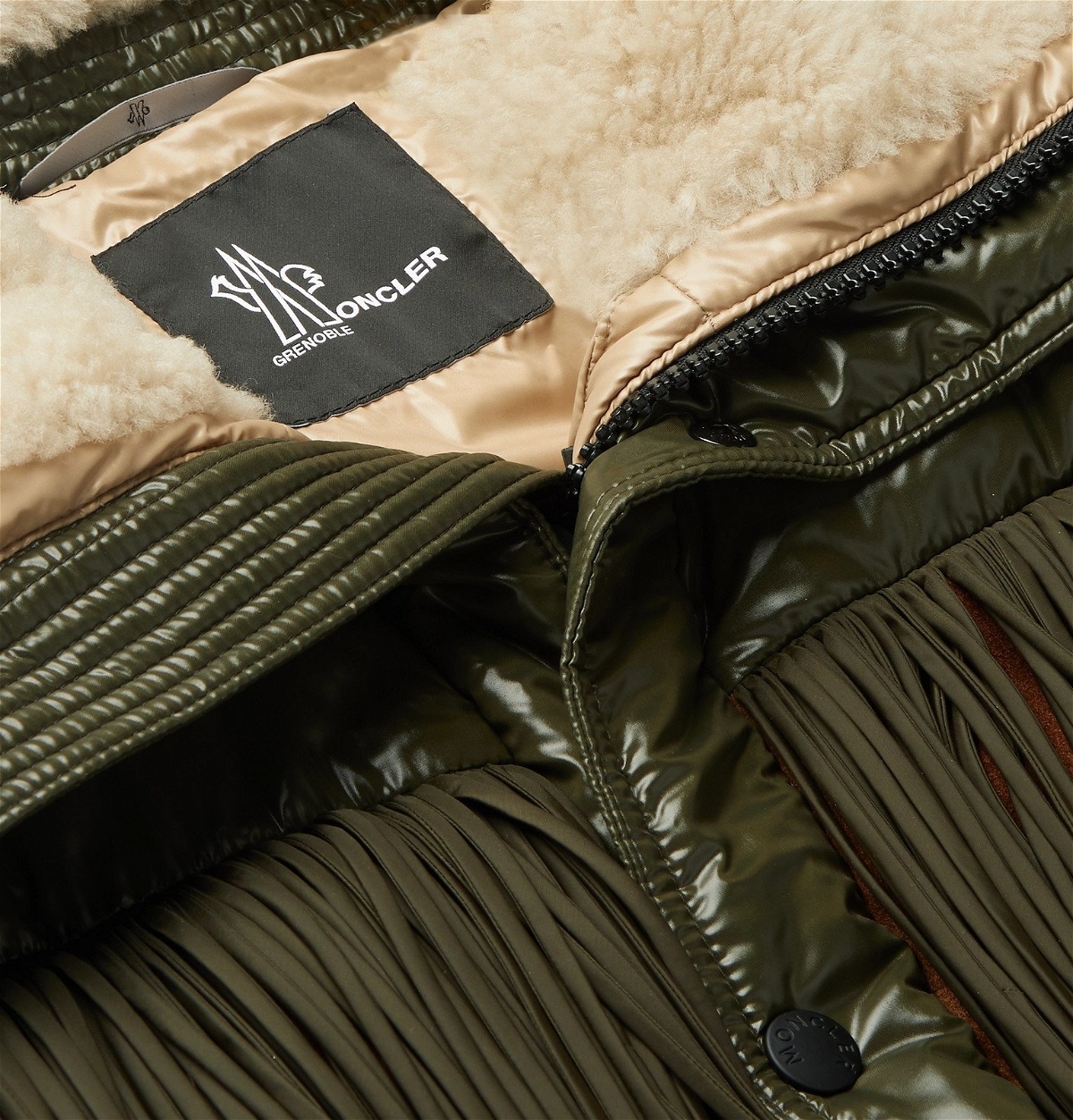 Moncler Genius Faux Shearling-Lined Fringed Suede-Panelled, 59% OFF