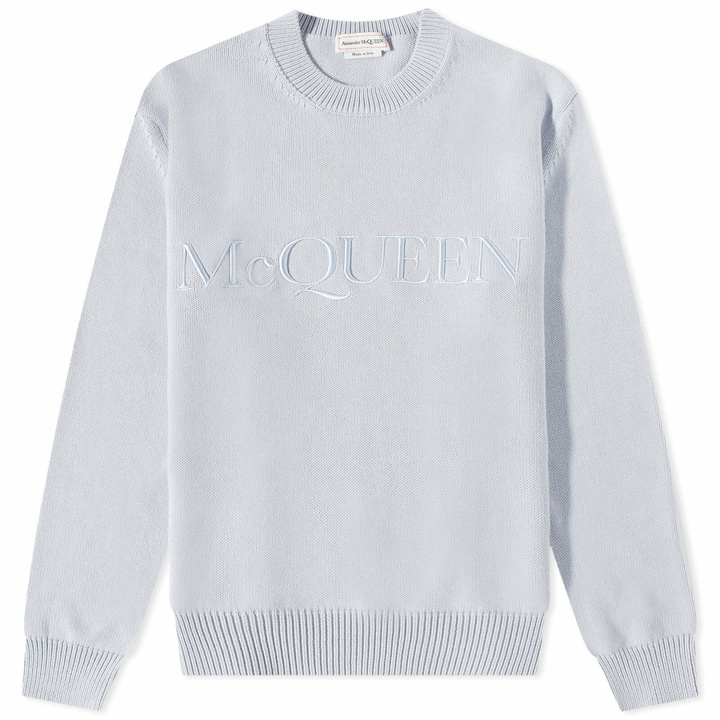 Photo: Alexander McQueen Men's Tonal Logo Crew Sweat in Spring Blue