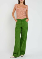 Reformation Floral-print Stretch-jersey top Red