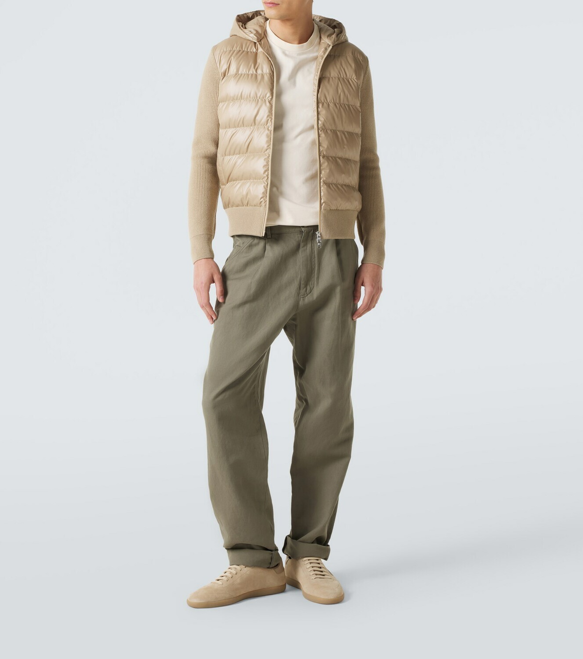 Moncler Tricot down-paneled virgin wool cardigan