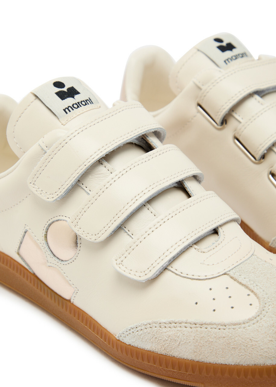Isabel Marant Beth Panelled Suede and Leather Sneakers White