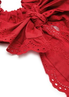 Damson Madder Broderie-anglaise Cotton Scrunchie - Red - One Size