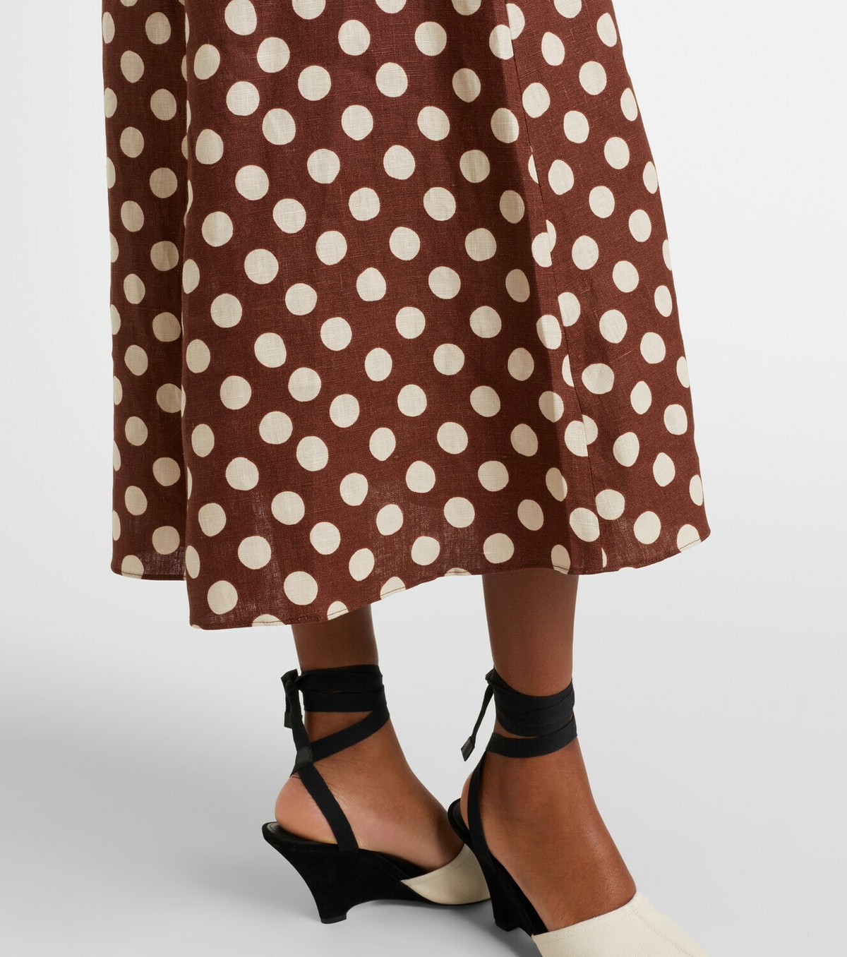 Faithfull Marais polka-dot linen midi dress