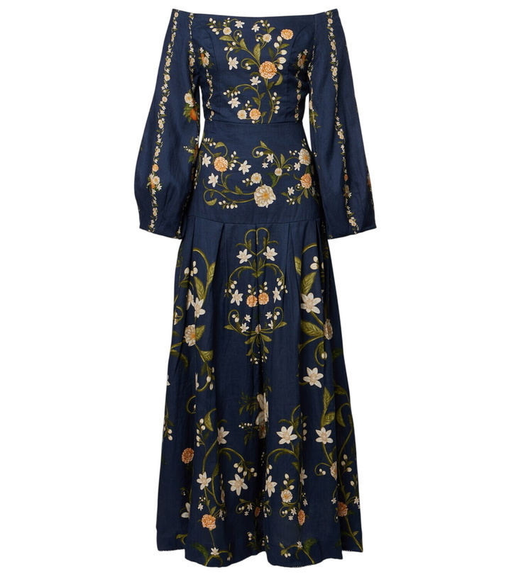 Photo: Agua by Agua Bendita Senlis off-shoulder cotton maxi dress