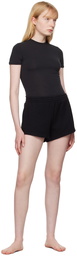 SKIMS Black Cotton Fleece Shorts