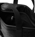 BALENCIAGA - Logo-Print Textured-Leather Tote Bag - Black