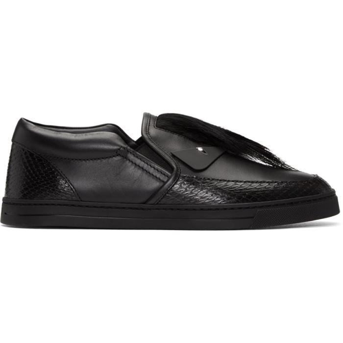 Fendi Black Bag Bugs Slip-On Sneakers Fendi