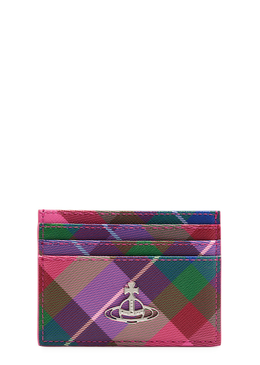 Vivienne Westwood Tartan-print Faux Leather Card Holder - Pink