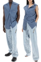 Y PROJECT double-stitched soufflé jeans Blue