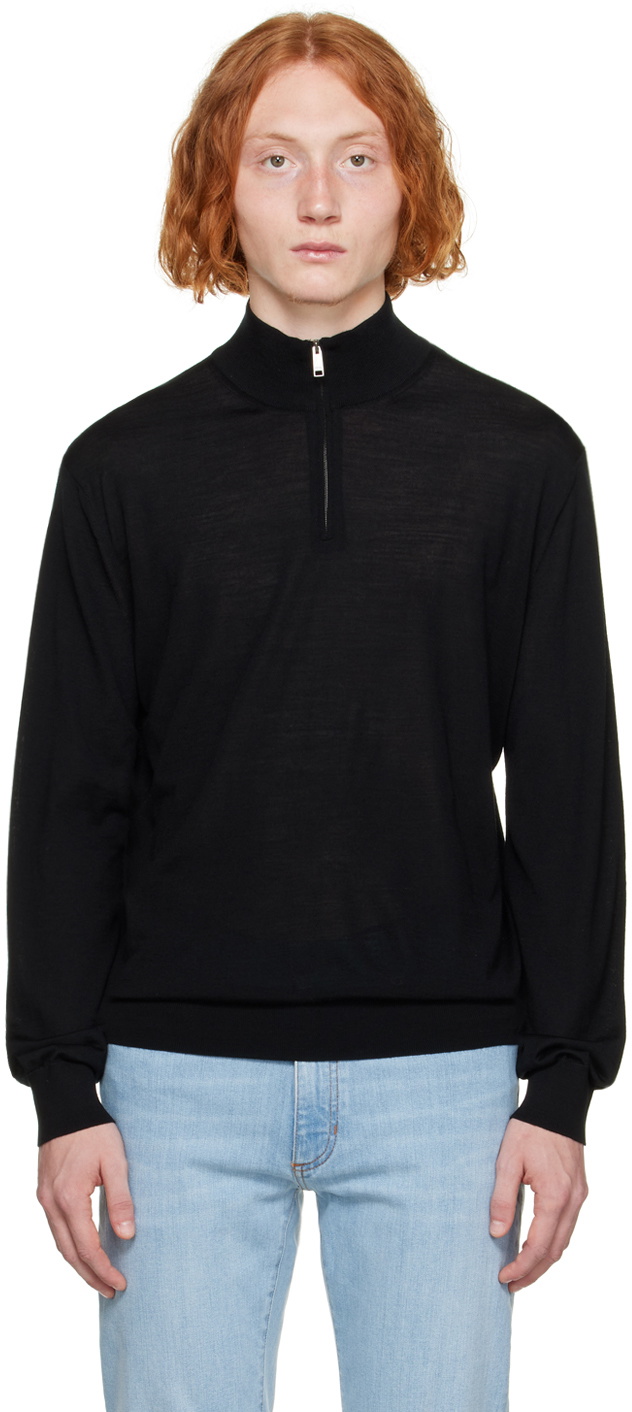 Animal Print Black Mock Neck Sweater