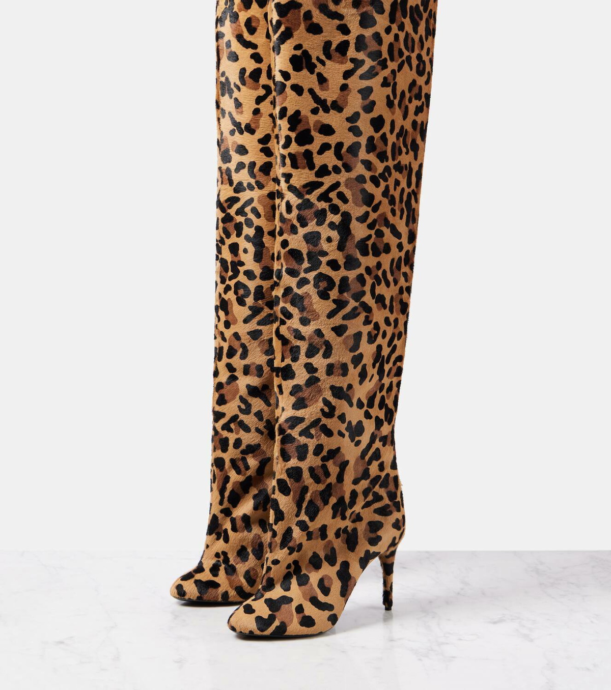 Alaïa Leopard-print calf hair over-the-knee boots