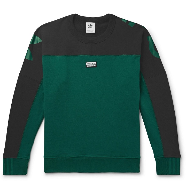 Photo: adidas Originals - R.Y.V. Logo-Print Loopback Cotton-Jersey Sweatshirt - Green