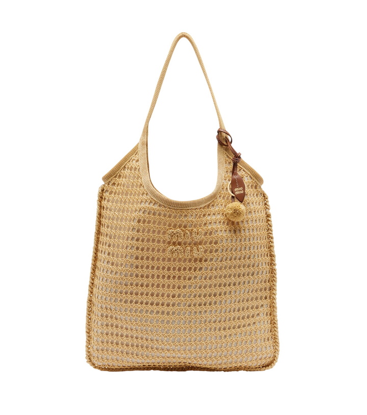 Photo: Miu Miu Ivy crochet raffia tote bag