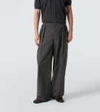 Calvin Klein Collection Baxter checked pleated cotton straight pants