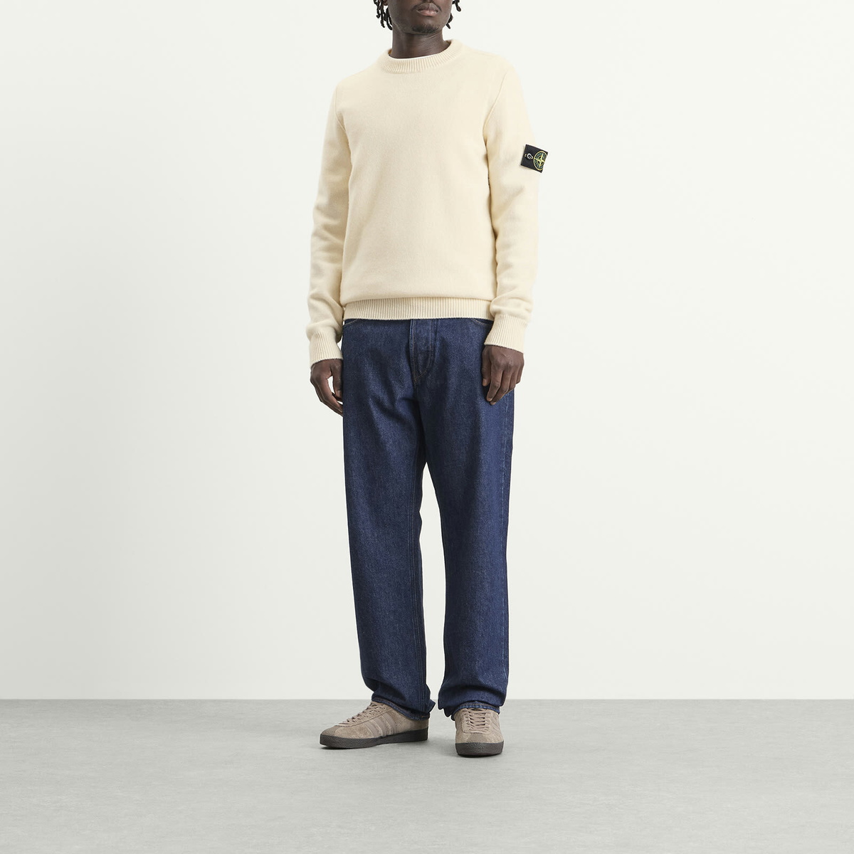 Stone Island Men's Lambswool Jumper in Ivory