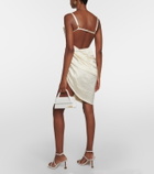 Jacquemus La Saudade Brodée satin slip dress