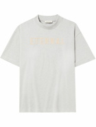 Fear of God - Logo-Flocked Cotton-Jersey T-Shirt - Gray