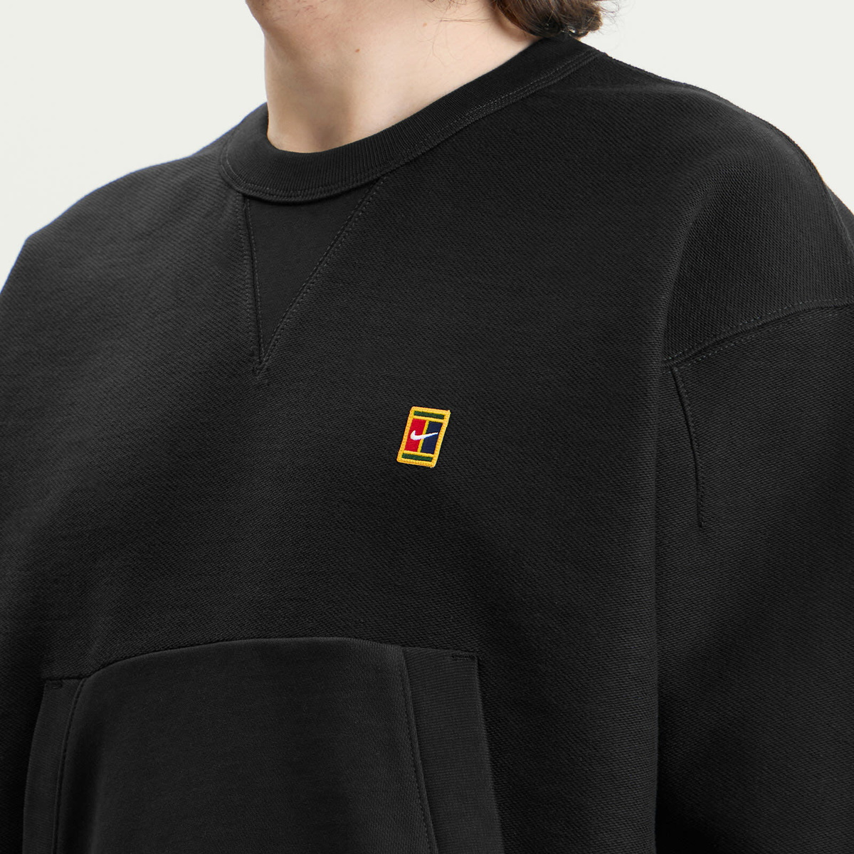 Nike Men's Club Rules Fleece Crew Sweatshirt in Black/Sail