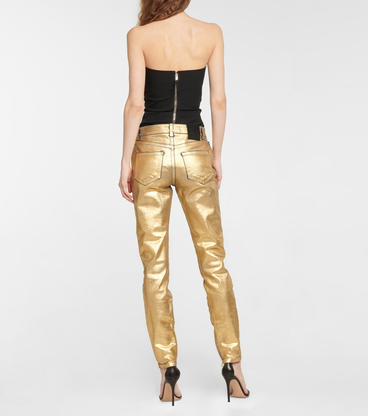 Tom Ford Metallic mid-rise slim jeans
