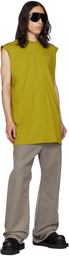 Rick Owens Yellow Splintered Tarp Tank Top