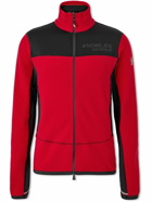 Moncler Grenoble - Shell-Trimmed Logo-Print Fleece Ski Jacket - Red