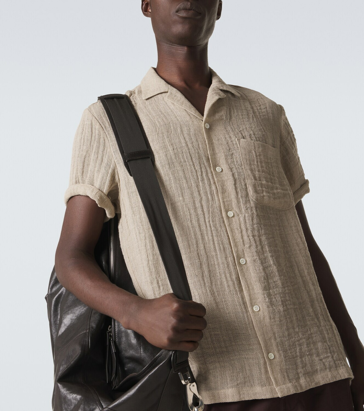 Le Kasha Linen bowling shirt