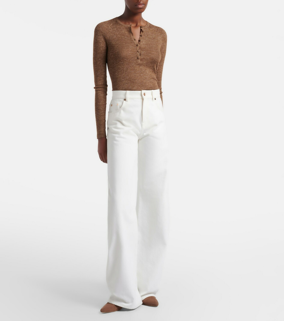 Gabriela Hearst Anges cashmere, silk, and hemp Henley shirt