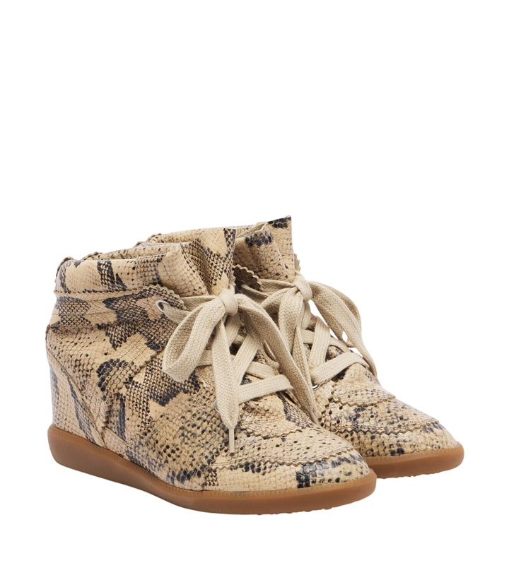 Photo: Isabel Marant Bobby snake-effect leather wedge sneakers