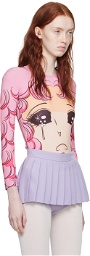 Pushbutton SSENSE Exclusive Pink Crying Girl Long Sleeve T-Shirt