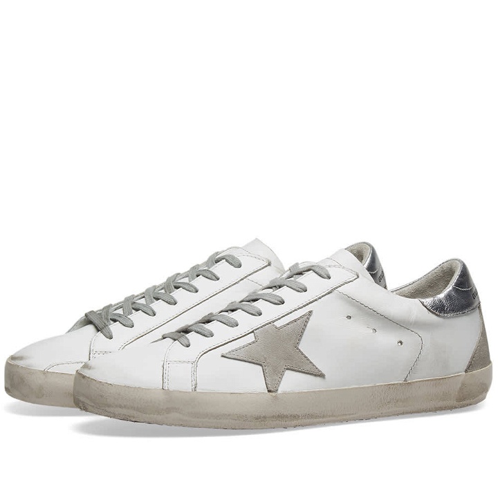 Photo: Golden Goose Superstar Leather Sneaker White & Silver