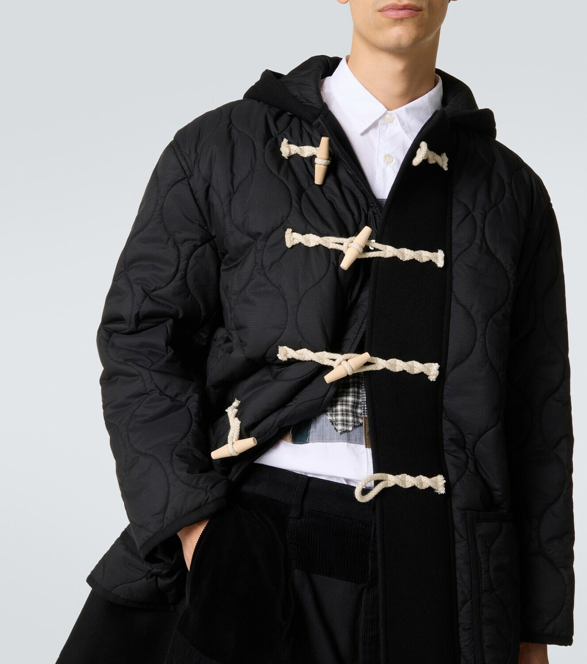 Comme des Garçons Homme Quilted wool duffel coat