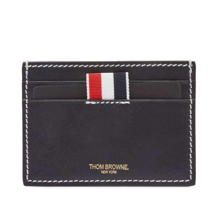 Photo: Thom Browne Men's Contrast Stitch Card Holder in Navy