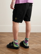 Stone Island - Straight-Leg Logo-Appliquéd Cotton-Blend Twill Cargo Shorts - Black