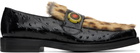 Martine Rose Black Champagne Cap Square Toe Loafers