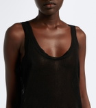 Alaïa Semi-sheer linen and silk midi dress
