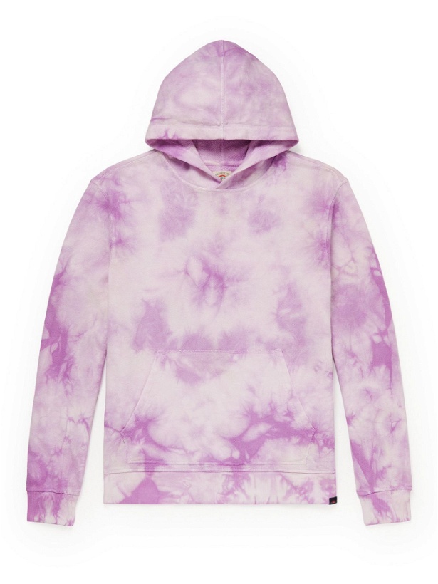 Photo: Faherty - Tie-Dyed Cotton-Jersey Hoodie - Purple