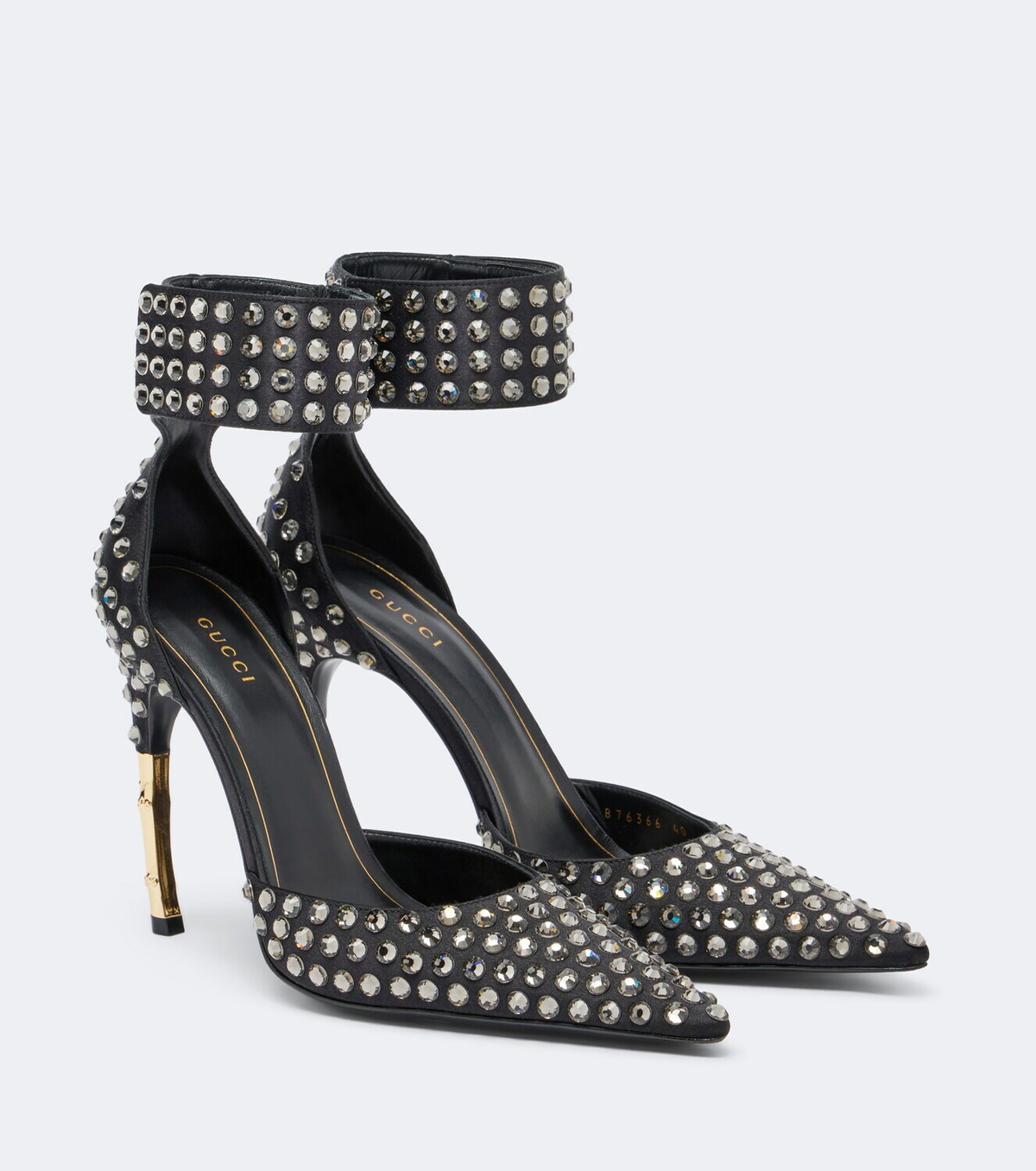 Gucci Castello embellished satin pumps