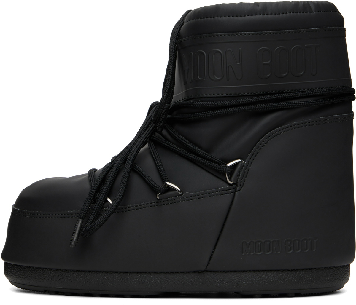 Moon Boot Black Icon Low Rubber Boots