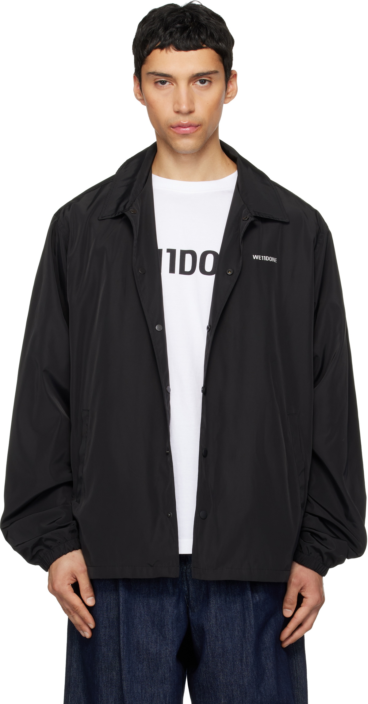 We11done Black Logo Coach Jacket