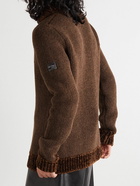 Raf Simons - Metallic Ribbed-Knit Half-Zip Sweater - Brown